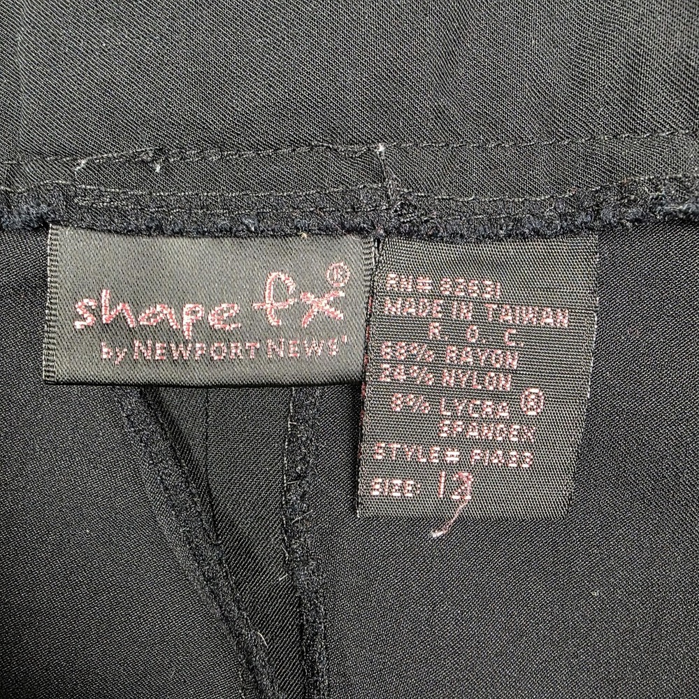 Shape FX Newport News Pants Womens 13 Black‎ Stretch Dress Career Straight Leg - Picture 3 of 13